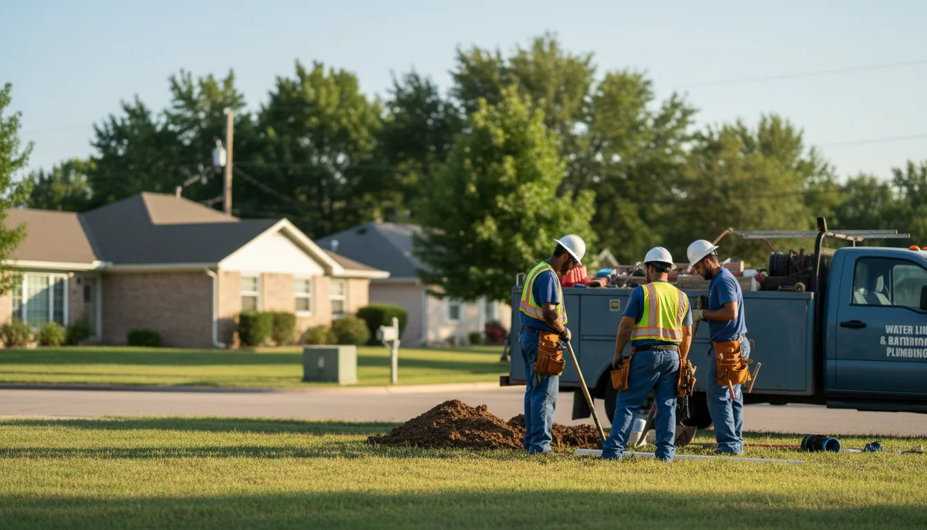 Residential water line and bathroom plumbing service in Ellis, KS